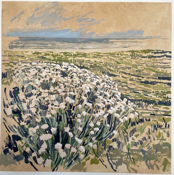 Impressionist fynbos landscape