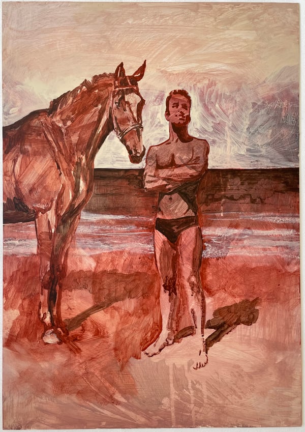 Swimmer with horse I