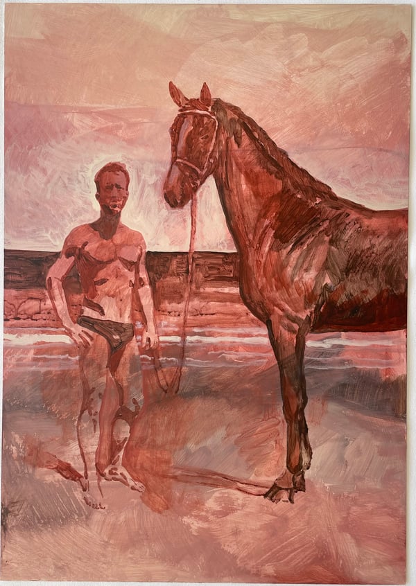 Swimmer with horse II