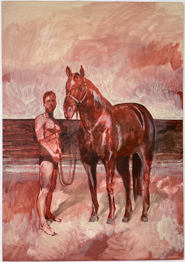Swimmer with horse III