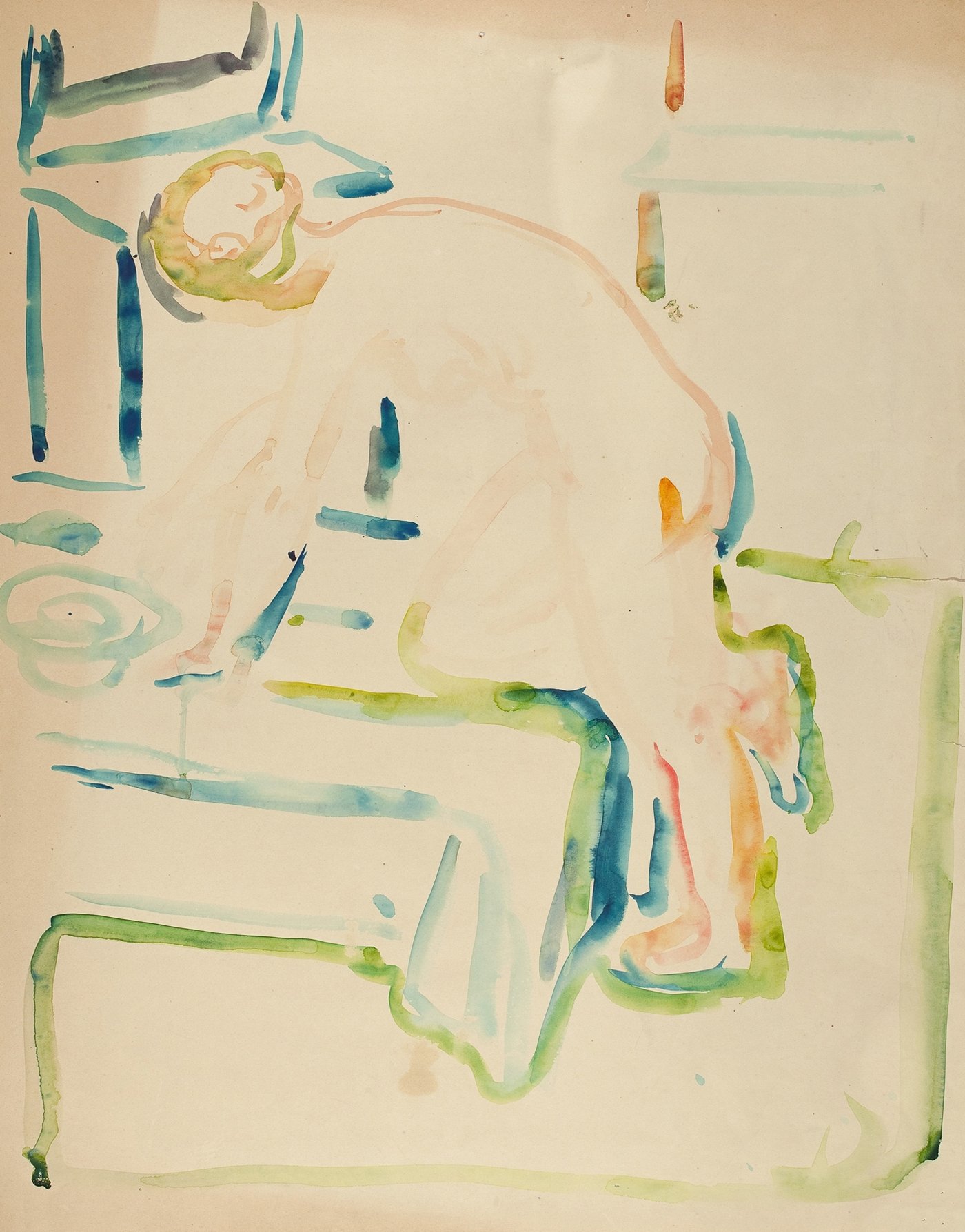 Akt med kne på seng (Nude with Knee on Bed)